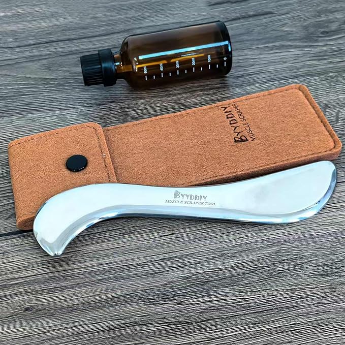 BYYDDIY Single-Bevel Stainless Steel Gua Sha Muscle Scraper Tool,Muscle Scraping Tool (S-Pro)