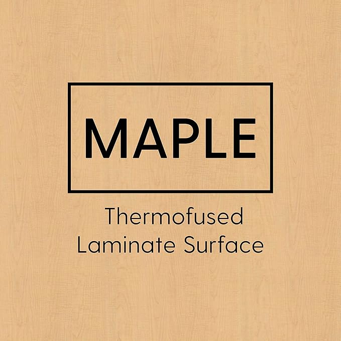 FDP Rectangle Activity School and Classroom Kids Table (36 x 72 inch), Toddler Legs, Adjustable Height 15-24 inches - Maple Top and Green Edge