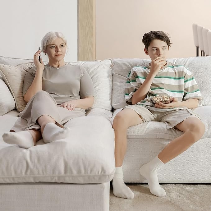 CHITA Sectional Modular Down Filled Coener Sofa, Comfty Feather V Shape Cloud Couch,FSC Certified V Shaped Couch for Living Room, 107 inch Width,4 Seat and 1 Middle Corner, Cream