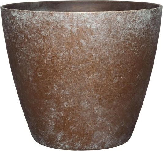 Classic Home and Garden Vogue Planter Pots w/Pottery Quality Finish - Modern Indoor & Outdoor Flower Pots - UV-Resistant Porch Planters - Decorative Pot for Flowers & Herbs (8” Weathered Copper)