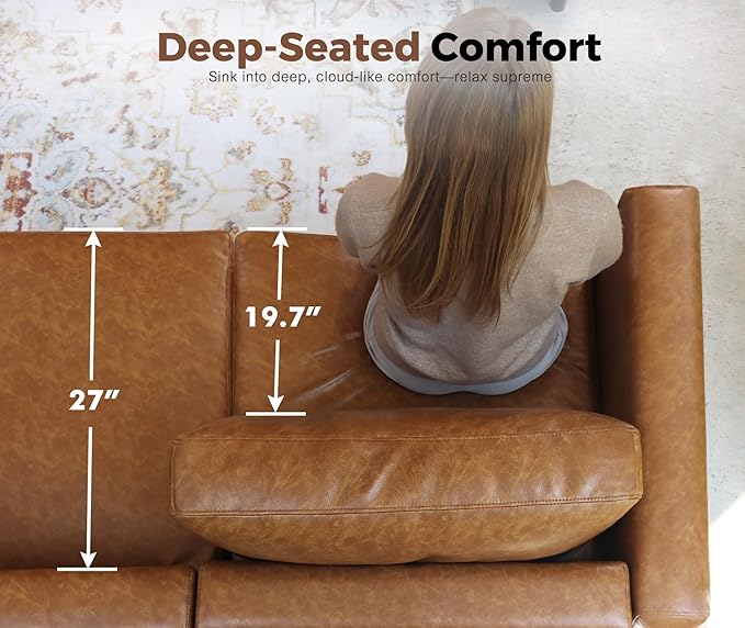 Oversized 145.5" Faux Leather Modular Sectional Sofa, Modern Large 12 Seater U Shaped Couch with Storage Seat with Reversible Chaise Deep Seat for Living Room DIY Combination - Brown