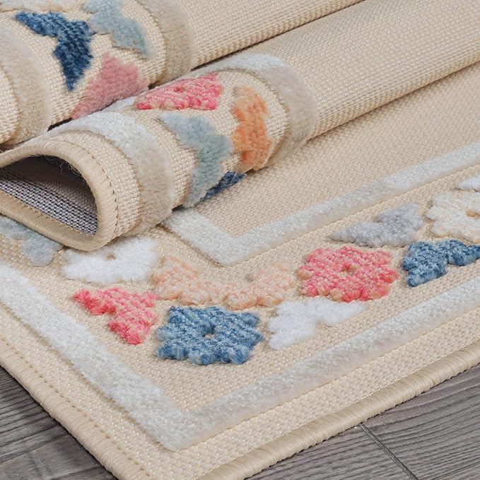 Beverly Rug Outdoor Rug 10x14 Modern Bordered Large Area Rugs for Indoor and Outdoor Patio Easy to Clean Non Shedding Living Room Porch Garden Washable Outside Carpet (10 x 14 Beige)
