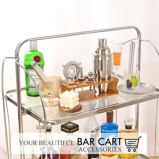 Bartender Kit Cocktail Shaker Set with Stand Bar Tool Bar Set for Drink Mixing Home Bartending Kit 17-Piece Bar Cart Accessories: Martini Shaker, Mixer Spoon, Jigger, Muddler, Strainer & Recipes Gifts