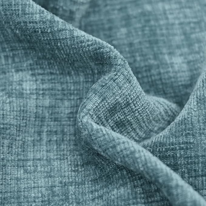 CaliTime Throw Pillow Covers Decorative 16 X 16 Inches Pack of 2 Cozy Chenille Cushion Cases for Couch Sofa Bed Living Room Home Smoke Blue