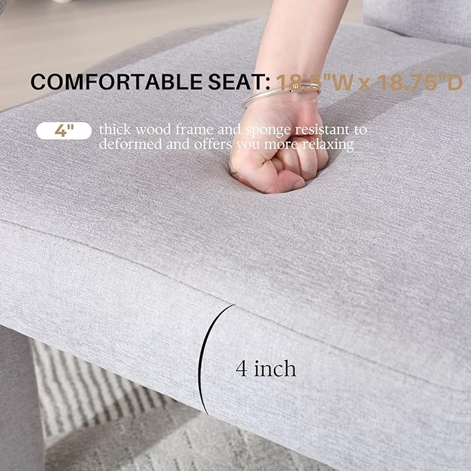 Grey Chenille Dining Chairs Set of 6, Modern Barrel Dining Room Chairs Upholstered Faux Fur Accent Chair with Arms and Round Back for Living Room Kitchen Armchair No Assembly Needed