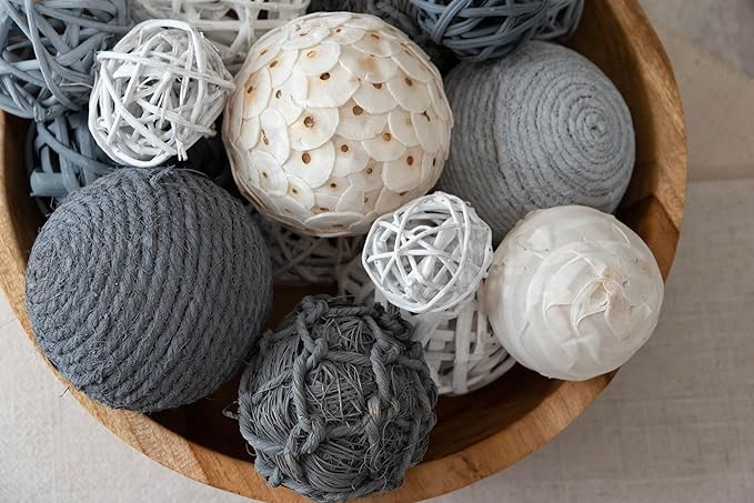 ANDALUCA Decorative Balls Bag Bowl Filler Home Decor (Grey)