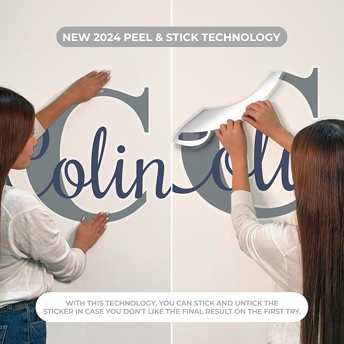 Custom Stickers Name Wall Decor I Personalized Name Sign for Room Decor | Multiple Custom Name & Initial I Decal for Baby Girl Nursery Decor I Nursery Wall Decal for Baby (A. Pink and Blue Sky)