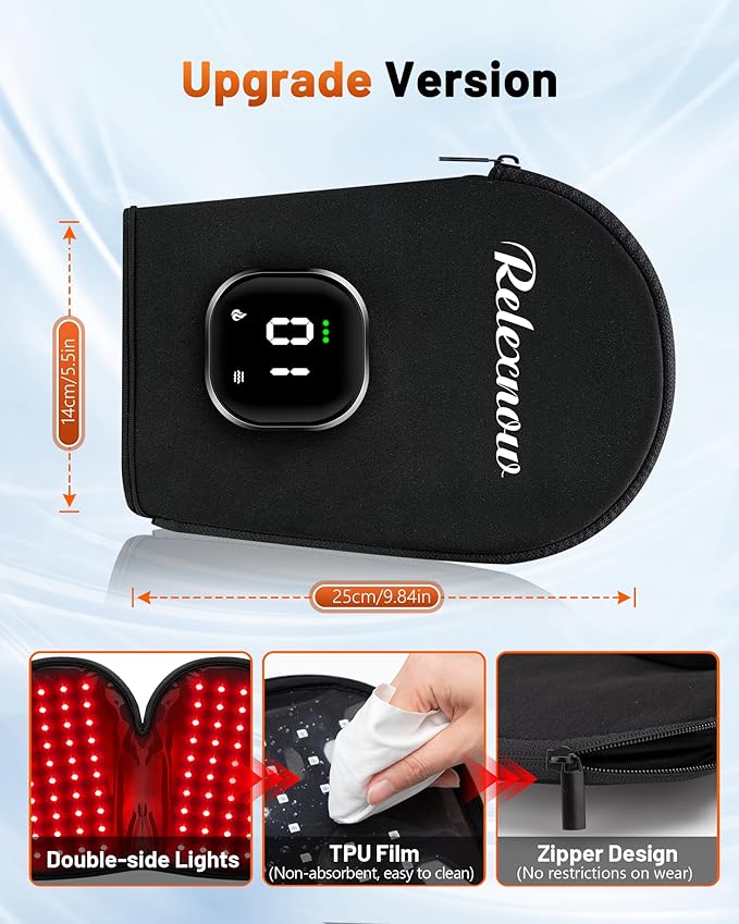 Cordless Red & Infrared Light Therapy for Hand Pain Relief with 660nm Red 850nm Infrared Light, Infrared Light Therapy Glove for Hands Fingers Wrist Joint Stiffness Treatment