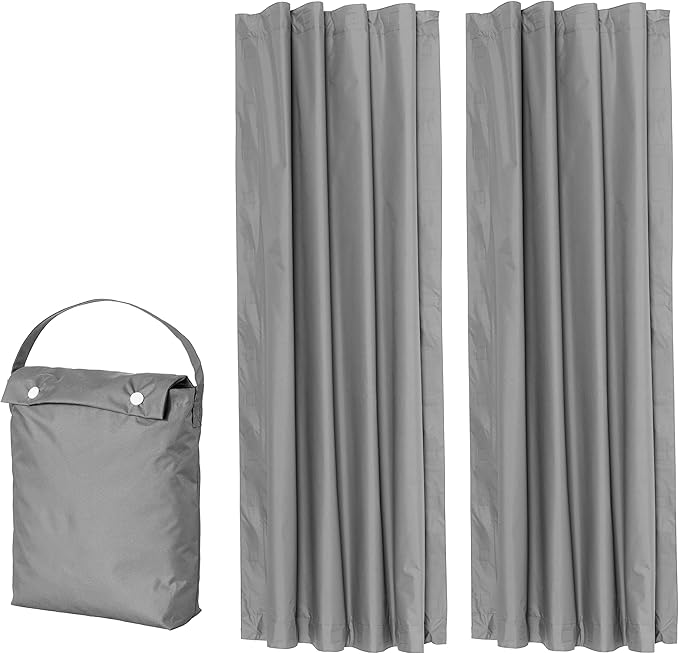 Amazon Basics Portable Blackout Curtain Shade with Suction Cups, 50"W x 78"L, 2-Pack, Dark Grey