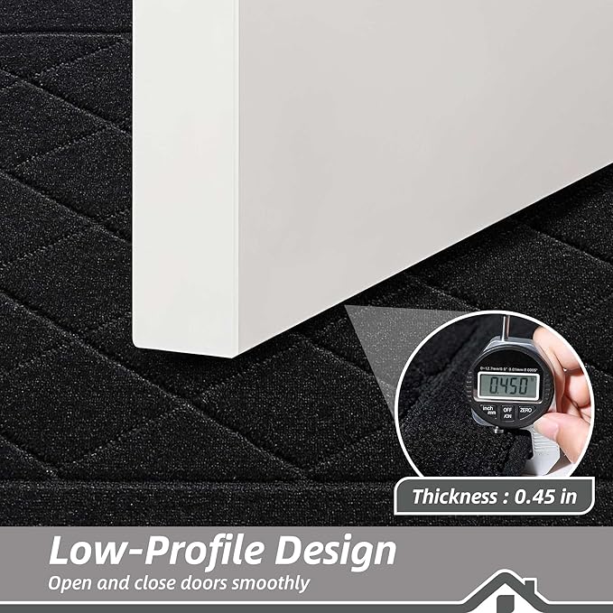 BEQHAUSE Dirt Trapper Door Mat 32" x 48", Doormat Non-Slip Entryway Rugs Washable, Dog Door Mat Stain Resistant and Absorbent Welcome Floor Mat for Front Back Door, Muddy Wet Shoes & Paws, Black