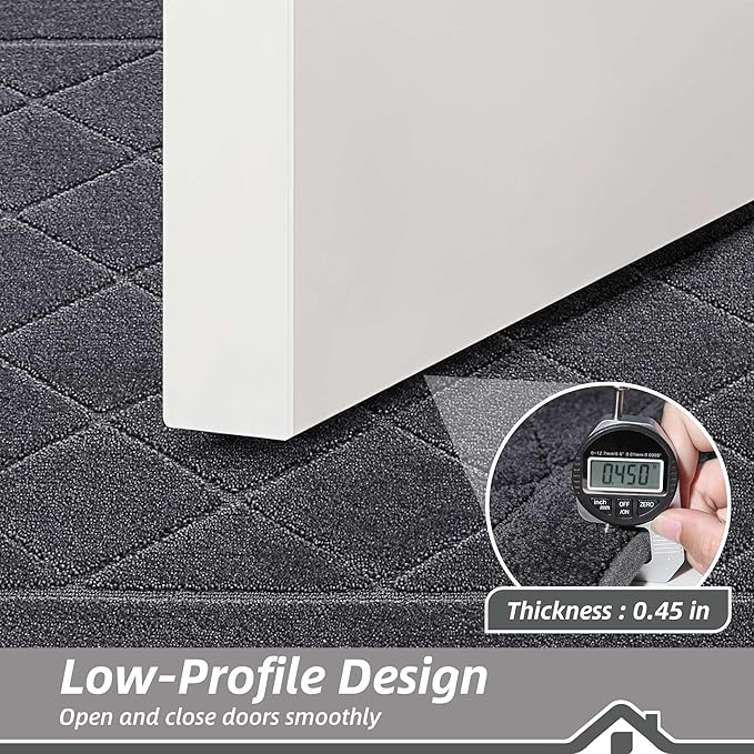 BEQHAUSE Dirt Trapper Door Mat 24" x 36", Doormat Non-Slip Entryway Rugs Washable, Dog Door Mat Stain Resistant and Absorbent Welcome Floor Mat for Front Back Door, Muddy Wet Shoes & Paws, Dark Grey