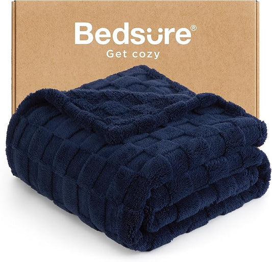 Bedsure GentleSoft Navy Blue Throw Blanket for Couch - Super Soft Cozy Blankets Gifts for Women Men Girls, Cute Small Fleece Throws for Bedroom Home Decor, 50x70 Inches