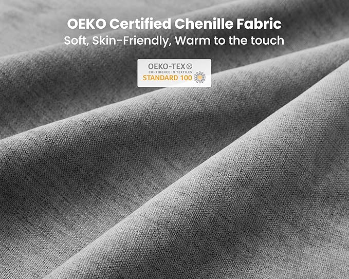 Oversized Modular Sofa, Extra Deep Cloud Chenille Sectional Couch with Ottoman Chaise, Fluffy Chenille 4 Seat L-Shaped Sofa for Living Room, Villa (L Shape 4 Seater, Chenille Grey)