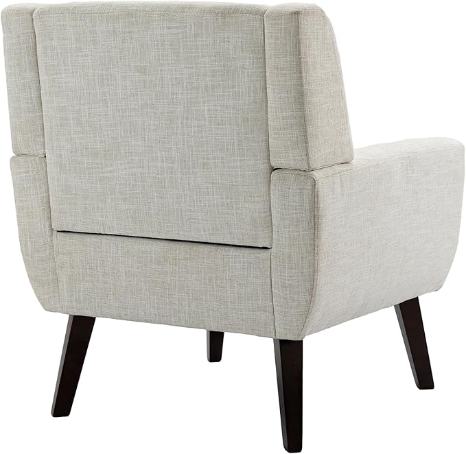 UIXE Accent Chair, Modern Upholstered Armchair in Fabric for Living Room, Comfy Club Arm Chairs Single Sofa Button Tufted Bedroom Reading Seat - Beige, Set of 4