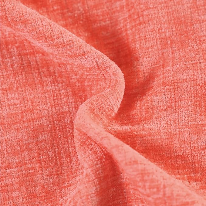 CaliTime Throw Pillow Covers Decorative 16 X 16 Inches Pack of 2 Cozy Chenille Cushion Cases for Couch Sofa Bed Living Room Home Living Coral