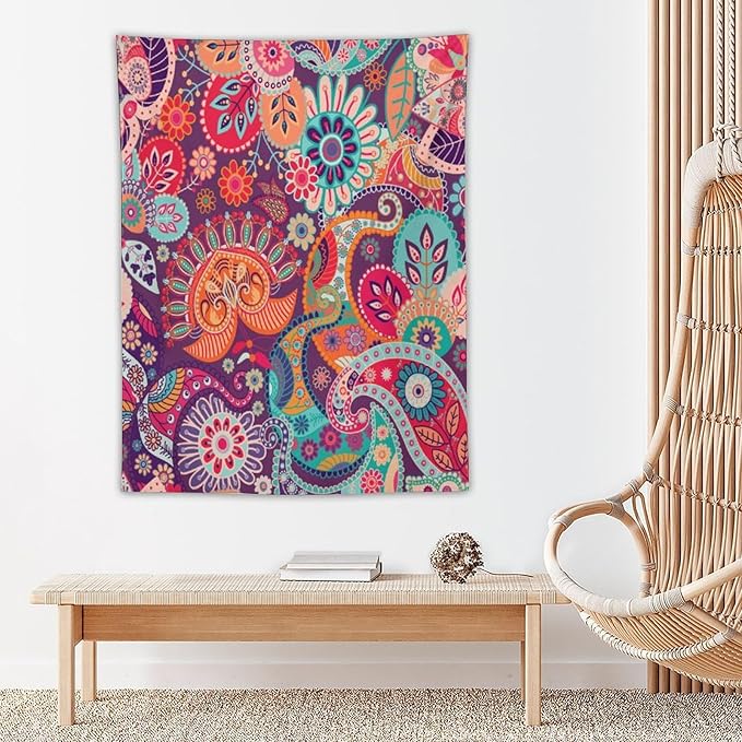 ICMOLYYENLO Palm Leaf Tapestry Wall Hanging, Tropical Leaves Plant Jungle Green Hawaiian Art Home Decor for Guest Bedroom Living Room Dormitory 60x80 Inch