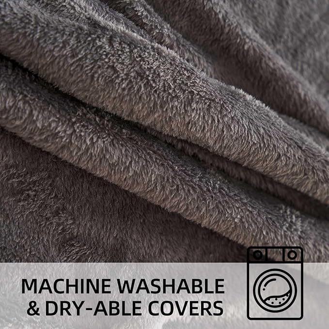 Bean Bag Chair 3Ft, Memory Foam Filled, Large Beanbag Chairs for Adults and Teens, Soft Sofa with Removable Flannel Cover, Round Couch for Living Room Bedroom College Dorm (Dark Gray, 3FT-36×36"×24")