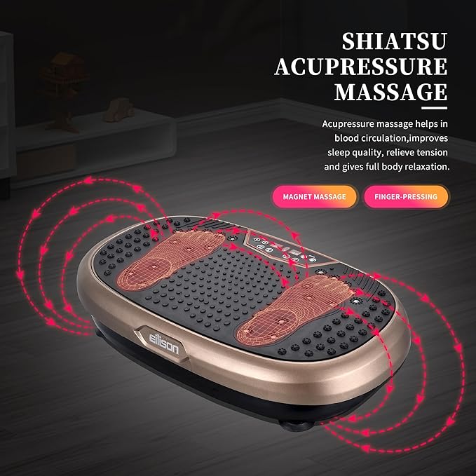 EILISON FitMax 3D XL Vibration Plate Exercise Machine - Whole Body Workout Vibration Platform w/Loop Bands - Lymphatic Drainage Machine for Weight Loss, Shaping, Wellness, Recovery