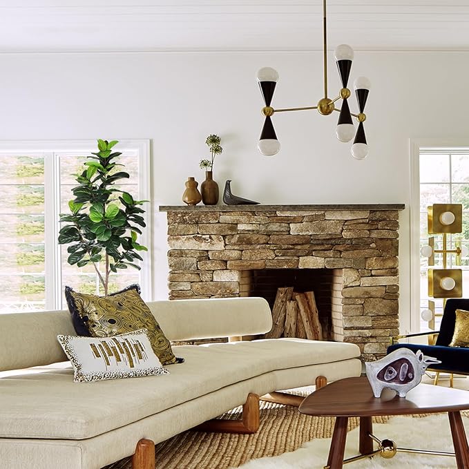 Artificial Fiddle Leaf Fig Tree - 6.5ft Faux Ficus Lyrata Plant with 108 Fiddle Leaves Fake Fig Silk Tree in Pot Artificial Tree for Indoor Outdoor Home Office Perfect Housewarming