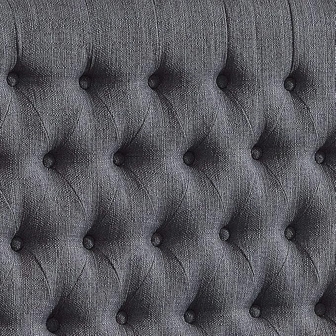 24KF Upholstered Tufted Button Linen Fabric Headboard,Comfortable Fashional Headboard Queen/Full Size,Dark Gray
