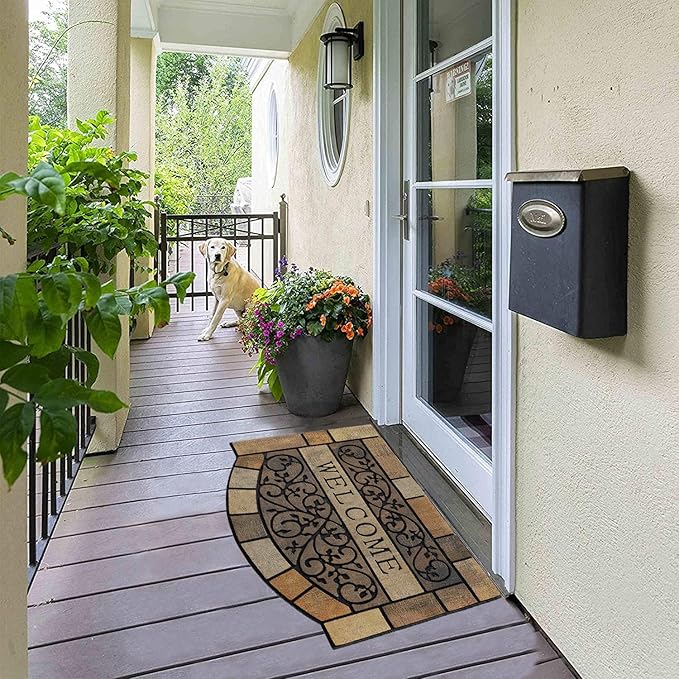 CHICHIC Entrance Door Mat Large 24 x 36 Inch Entry Way Doormat Front Door Rugs Outdoors Heavy Duty Welcome Mat, Non Slip Rubber Back Low Profile for Garage, Patio, High Traffic Area, Vine