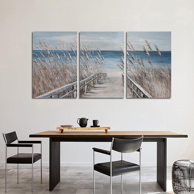 Canvas Wall Art Decor Large Wall Art Pictures for Living Room Beach Coastal Wall Art Decor Artwork for Walls Landscape Natural Wall Art Prints Art Work For Room Office Home Wall Decor 24" X 36" X 3pcs