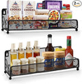 2 pack spice rack organizer for wall mounted or countertop, Jars Storage Organizer, Cabinet Holder, kitchen metal spice seasoning storage for RVs, Cabinet, Pantry Doors, Bathroom, Shower, Home Decor