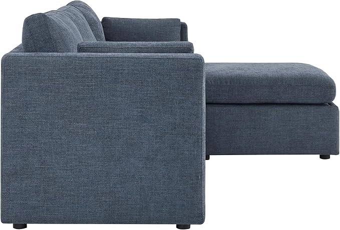 CHITA Modular Sectional Sofa, FSC Certified L Shaped Couch with Reversible Chaise, Modular Sectional Couch for Samll Space,78 Inch Width, 3 Seat Modular Sofa with Storage Ottoman, Blue