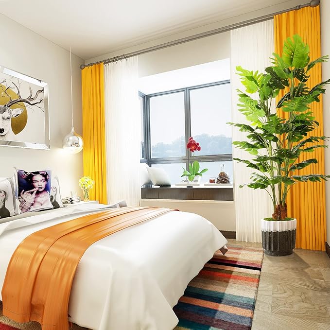 6.3ft Artificial Monstera Deliciosa Tree (75in) with Plastic Nursery Pot Faux Tree, Fake Tropical Split Leaf Palm Plant for Office House Farmhouse Living Room Home Decor (Indoor/Outdoor)