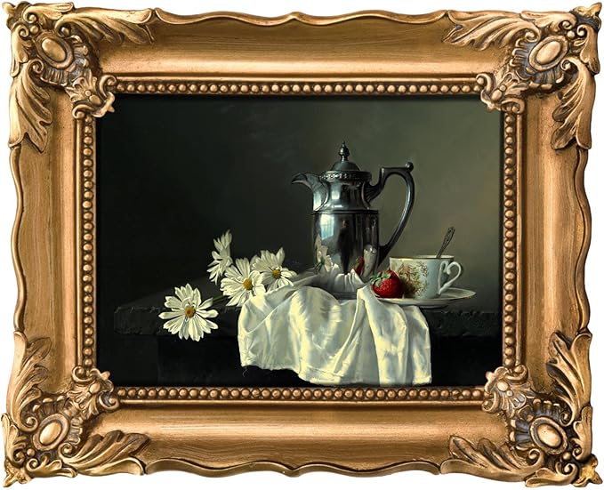 5x7 Vintage Picture Frame with Embossed Flower Design, Ornate Gold Frame for 5x7 Pictures, Hand-Crafted Resin Antique Frames for Tabletop & Wall Hanging, Home Decor (Bronze)