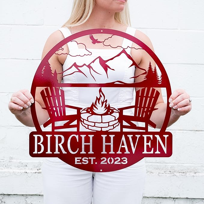 Custom Campfire Sign | Metal Outdoor Sign | Camper Decor | Personalized Camping Gifts | Fire Pit Sign | Outdoor Decor Cabin Sign | Campsite Sign