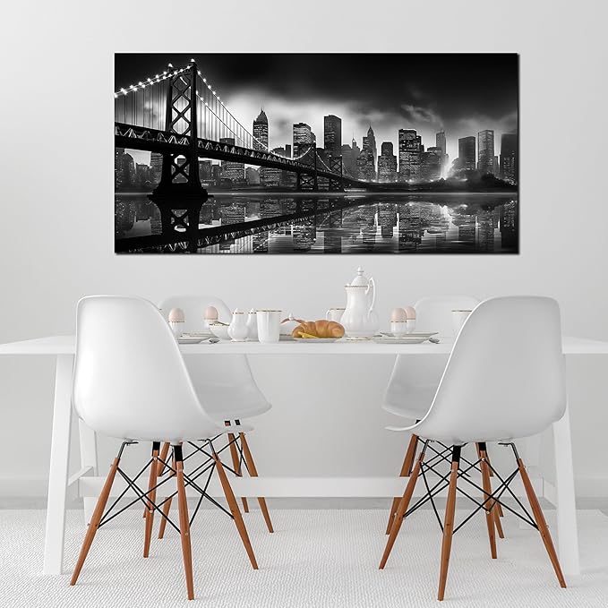 Brooklyn Bridge Wall Art Large City Wall Decor for Living Room Office Wall Decor 29 x 59 Inch