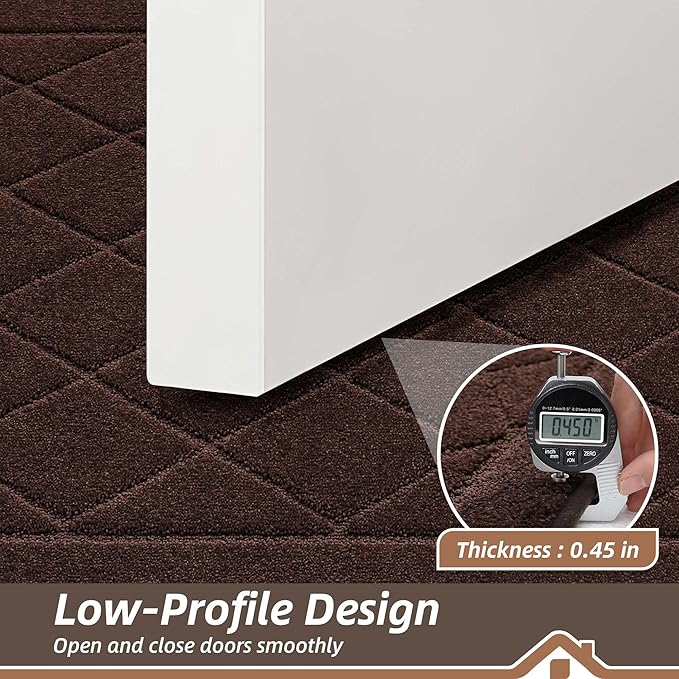 BEQHAUSE Dirt Trapper Door Mat 32" x 48", Doormat Non-Slip Entryway Rugs Washable, Dog Door Mat Stain Resistant and Absorbent Welcome Floor Mat for Front Back Door, Muddy Wet Shoes & Paws, Brown