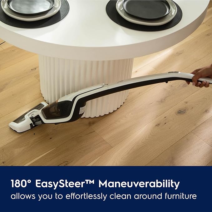 Electrolux Ergorapido Cordless 2-in-1 Vacuum Cleaner with High Suction Power and 180-Degree EasySteer Mobility, 48-Minute Run Time, 2 Power Modes, Satin White