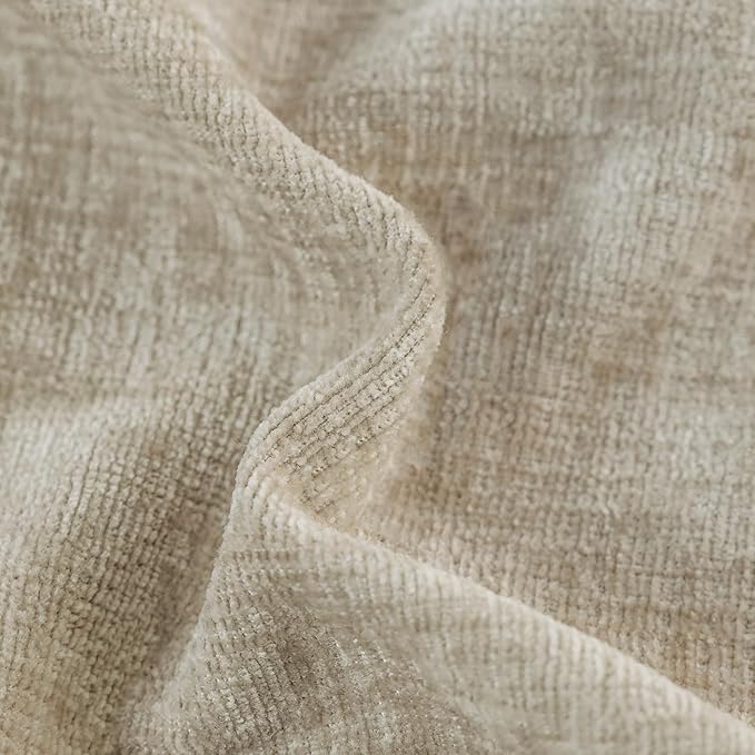 CaliTime Throw Pillow Covers Decorative 24 X 24 Inches Pack of 2 Cozy Chenille Cushion Cases for Couch Sofa Bed Living Room Home Light Taupe