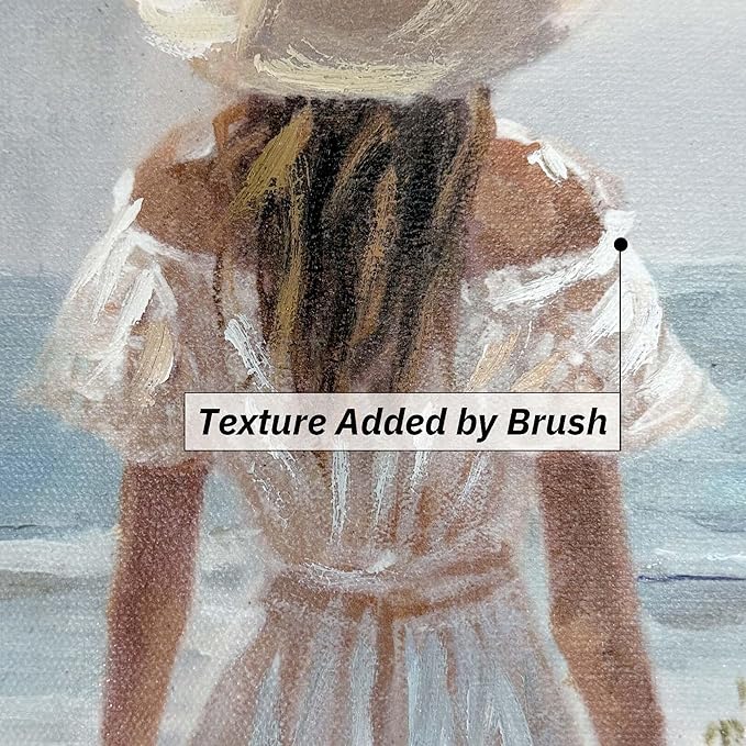 cozy country Beach Wall Art 36"x24" - Coastal Pictures Ocean Canvas Decor - Nautical Artwork Seascape Hand Painting for Girls Room, Sea House