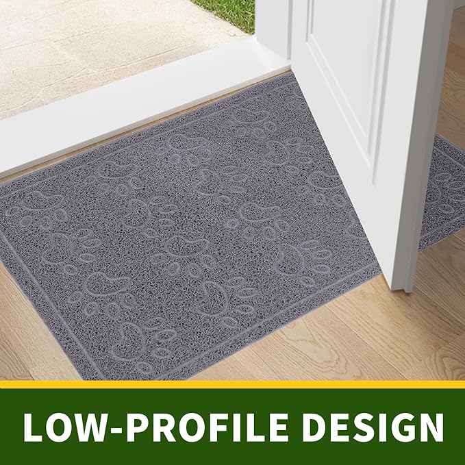 Door Mat Home Welcome Mats Outdoor and Indoor, Heavy-Duty Low-Profile Non-Slip Front Welcome Mat for Home Entrance, Outside Entry, Yard, Floor, Patio (Grey, 36x24)