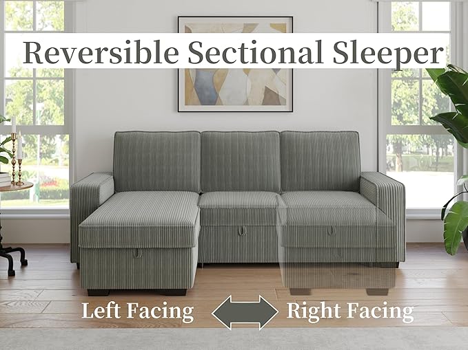 91-inch Reversible Sectional Sleeper