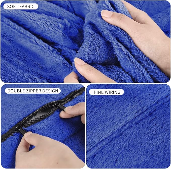 Bean Bag Chair for Adults 5FT,Soft Removable Cover for Teens/Girls Bedroom,Fluffy Giant Round Floor Beanbag Lounger Chairs (No Filler,Sapphire)