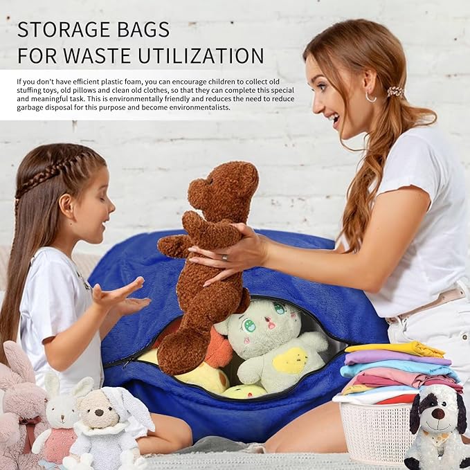 Bean Bag Chair for Adults 3FT,Soft Removable Cover for Teens/Girls Bedroom,Fluffy Giant Round Floor Beanbag Lounger Chairs (No Filler,Sapphire)