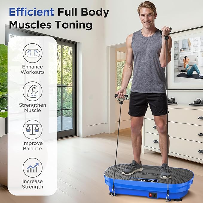 FEIERDUN Vibration Plate Exercise Machine, Vibration Plate for Lymphatic Drainage, Power Plate Vibration Platform for Weight Loss, Toning & Wellness