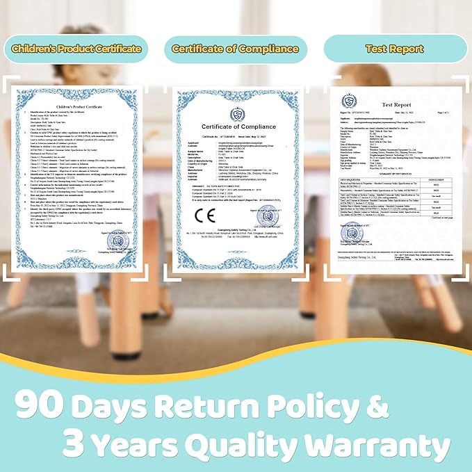 FUNLIO Kids Table and 4 Chairs Set, Height Adjustable Toddler Table and Chair Set for Ages 3-8, Easy to Wipe Arts & Crafts Table, for Classrooms/Daycares/Homes, CPC & CE Approved (5-Piece Set) - Green