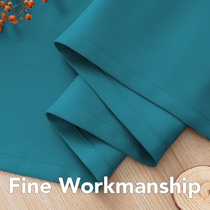 H.VERSAILTEX Blackout Thermal Insulated Solid Room Darkening Curtains/Panels/Drapes for Bedroom 108 Inches Long, Grommet Light Blocking Curtains for Sliding Glass Door, Turquoise Blue, Set of 2