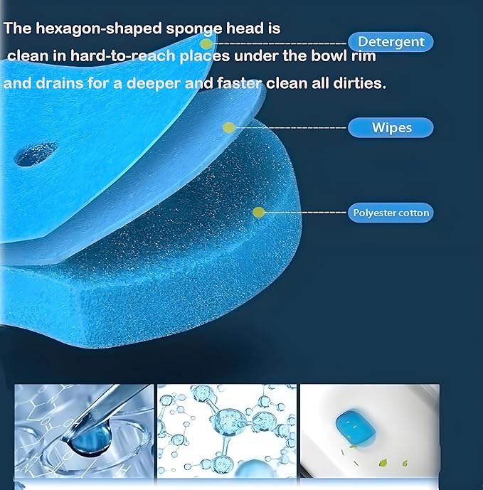 Disposable Toilet Brush with 40 Wand Refill Heads - KIRIKIT Wall-Mounted Toilet Brush and Holder Bowl Cleaner Set with 3 Scents for Deep Cleaning and Hygienic Bathroom Toilet Cleaning System