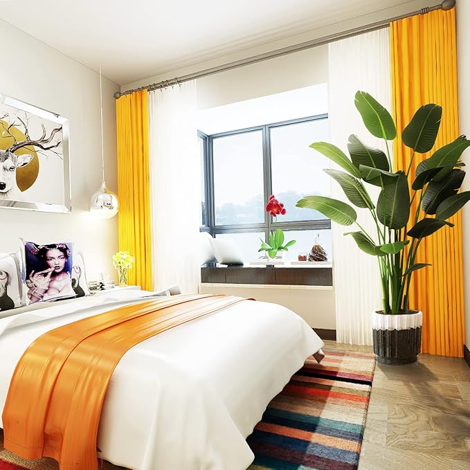 6.5ft Artificial Silk Bird of Paradise Palm Tree (78in) with 17 Trunks Faux Tree and Plastic Nursery Pot, Fake Plant for Office House Farmhouse Living Room Home Decor (Indoor/Outdoor)