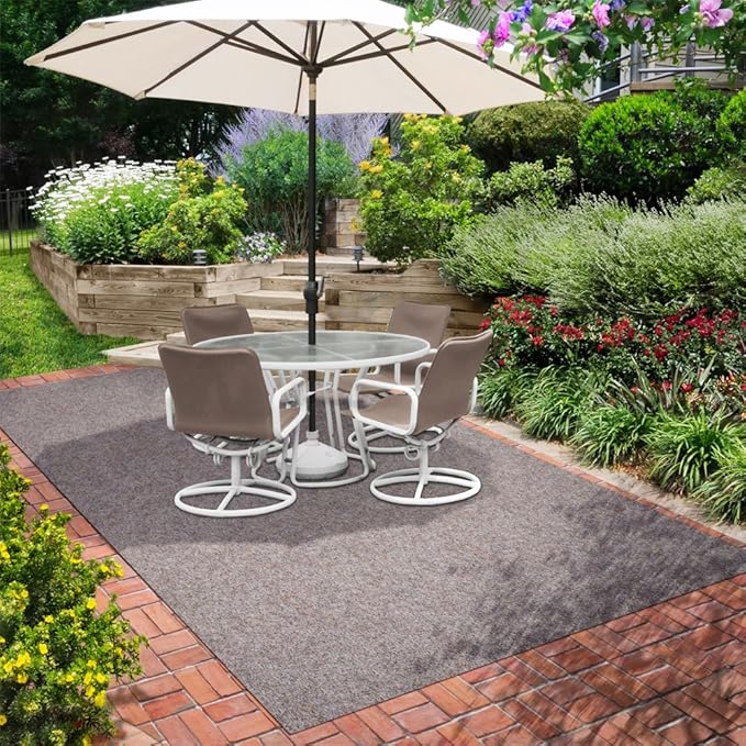 House, Home and More Indoor Outdoor Carpet with Rubber Marine Backing - Brown - 6 Feet x 30 Feet - Durable, UV-Resistant - Adds Color and Comfort to Your Deck, Patio or Other Outdoor Rug Space.