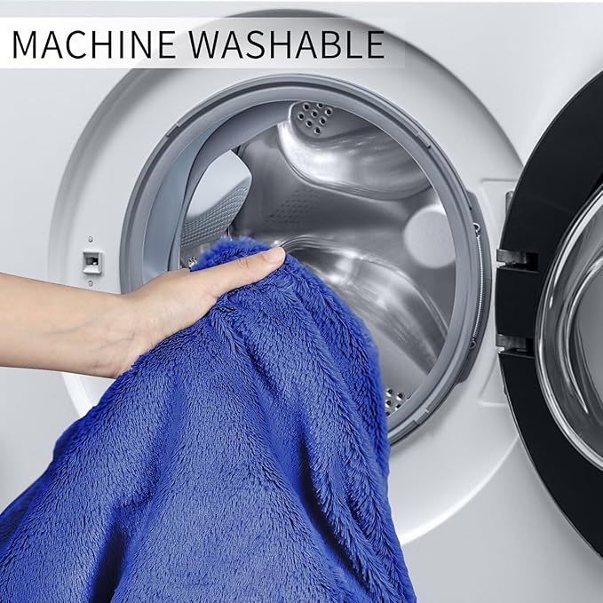 Bean Bag Chair for Adults 8FT,Soft Removable Cover for Teens/Girls Bedroom,Fluffy Giant Round Floor Beanbag Lounger Chairs (No Filler,Sapphire)