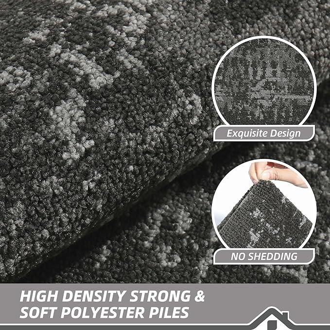 BEQHAUSE Dirt Trapper Door Mat 24"x36" Non-Slip Door Mats Washable Entryway Rugs Stain Resistant Doormat Absorbent Welcome Floor Mat for Front Back Door, Muddy Wet Shoes & Paws,Dark Grey