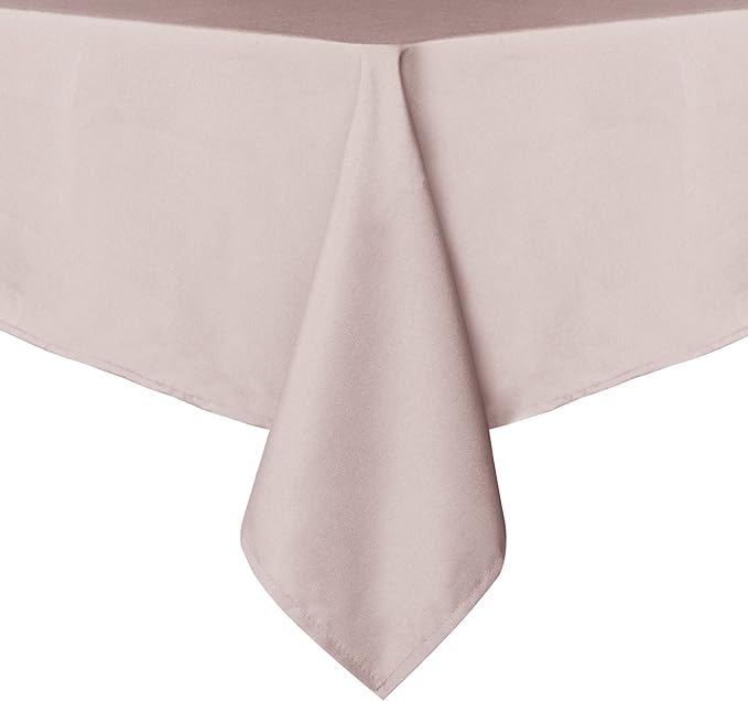 sancua Rectangle Tablecloth - 54 x 108 Inch - Stain and Wrinkle Resistant Washable Polyester Table Cloth, Decorative Fabric Table Cover for Dining Tables, Buffet Parties and Camping, Blush