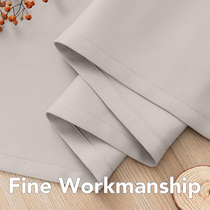 H.VERSAILTEX Ivory Curtains for Bedroom Window Treatment Blackout Thermal Insulated Room Darkening Solid Grommet Curtains/Drapes for Living Room (Set of 2 Panels, 52 by 84 Inch Long, Ivory/Cream)